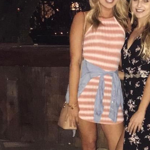 Coral & White striped racerback dress - Picture 4 of 5